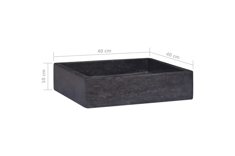 Vask 40x40x10 cm marmor svart - Svart - Hus & oppussing - Kjøkken & bad - Baderom - Servant og håndvask - Enkel vask
