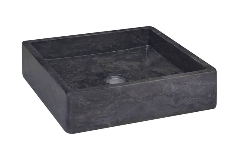 Vask 40x40x10 cm marmor svart - Svart - Hus & oppussing - Kjøkken & bad - Baderom - Servant og håndvask - Enkel vask