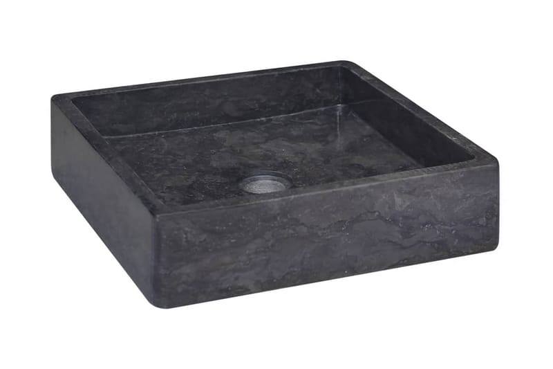 Vask 40x40x10 cm marmor svart - Svart - Enkel vask