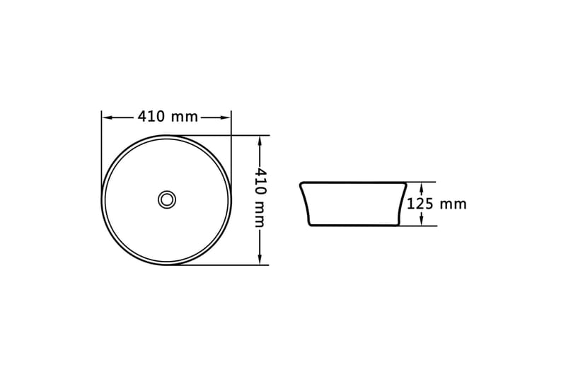 Vask 41x12,5 cm keramikk hvit - Hus & oppussing - Kjøkken & bad - Baderom - Servant og håndvask - Enkel vask