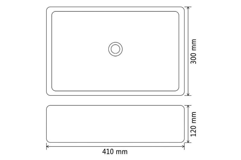 Vask 41x30x12 cm keramikk sølv - Hus & oppussing - Kjøkken & bad - Baderom - Servant og håndvask - Enkel vask