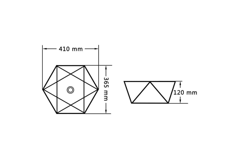 Vask 41x36,5x12 cm keramikk svart - Enkel vask