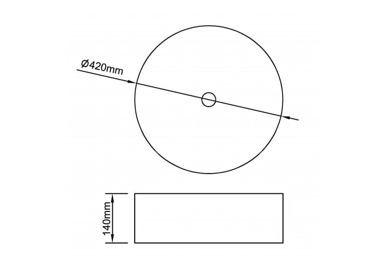 Vask 42x14 cm keramikk sølv - Hus & oppussing - Kjøkken & bad - Baderom - Servant og håndvask - Enkel vask