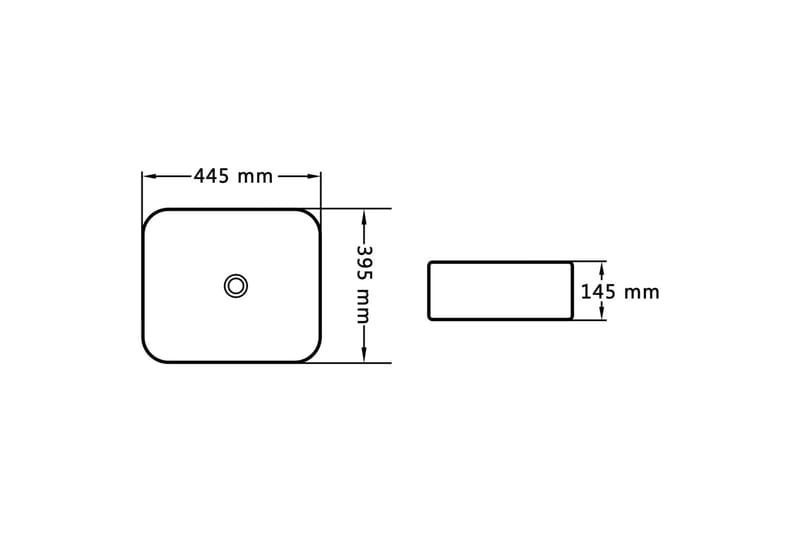 Vask 44,5x39,5x14,5 cm keramikk svart - Hus & oppussing - Kjøkken & bad - Baderom - Servant og håndvask - Enkel vask