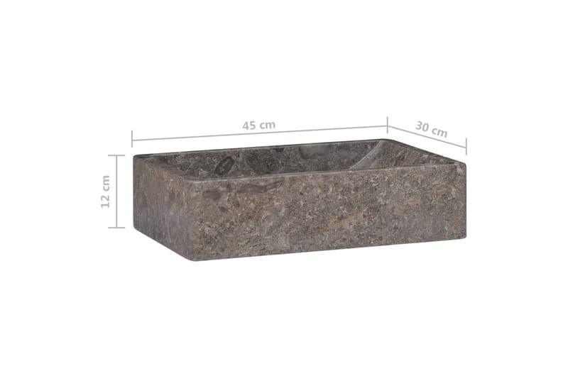 Vask 45x30x12 cm marmor grå - Grå - Hus & oppussing - Kjøkken & bad - Baderom - Servant og håndvask - Enkel vask