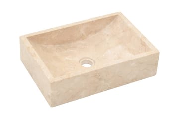 Vask 45x30x12 cm marmor krem - Hus & oppussing - Kjøkken & bad - Baderom - Servant og håndvask - Enkel vask