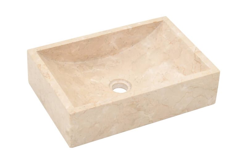Vask 45x30x12 cm marmor krem - Hus & oppussing - Kjøkken & bad - Baderom - Servant og håndvask - Enkel vask