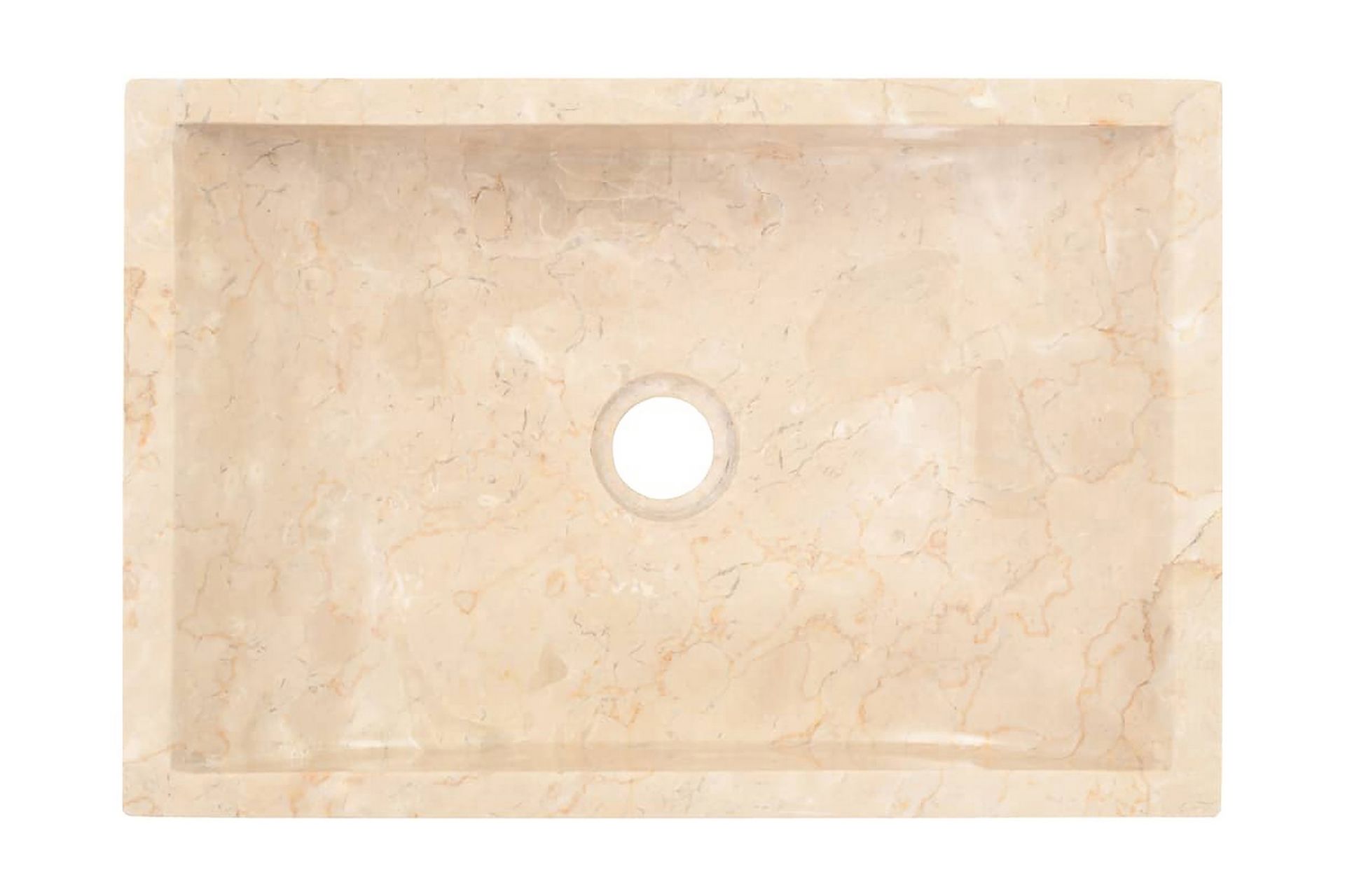 Vask 45x30x12 cm marmor krem - Hus & oppussing - Kjøkken & bad - Baderom - Servant og håndvask - Enkel vask