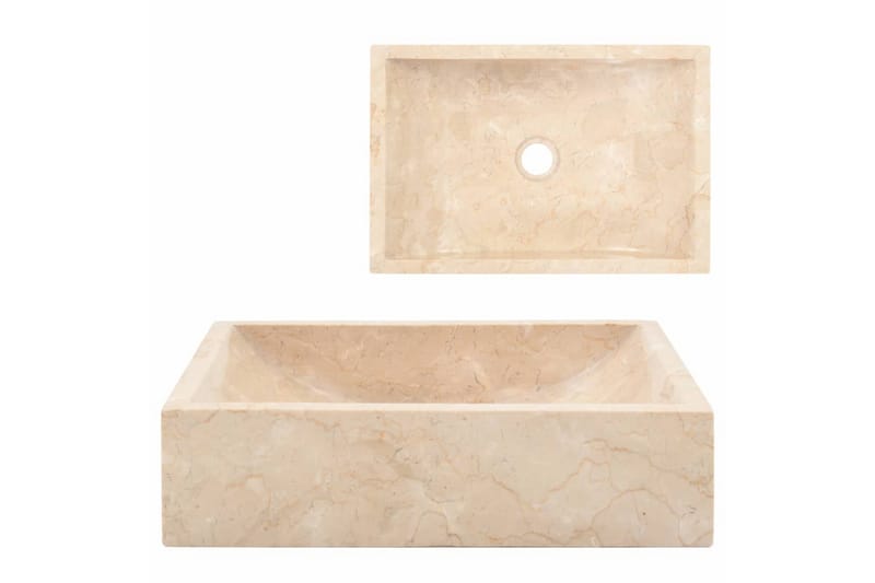 Vask 45x30x12 cm marmor krem - Hus & oppussing - Kjøkken & bad - Baderom - Servant og håndvask - Enkel vask
