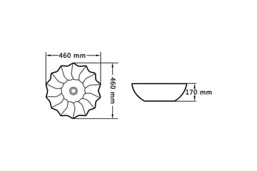 Vask 46x17 cm keramikk hvit - Hus & oppussing - Kjøkken & bad - Baderom - Servant og håndvask - Enkel vask