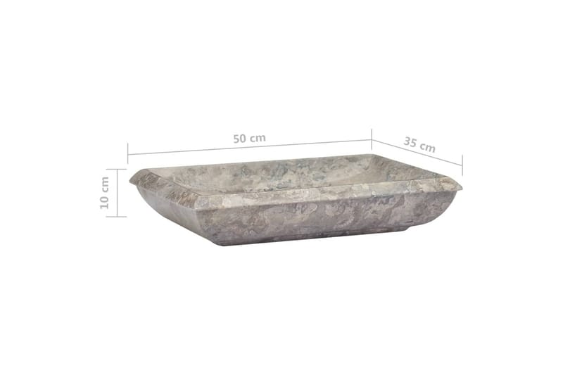 Vask 50x35x10 cm marmor grå - Grå - Hus & oppussing - Kjøkken & bad - Baderom - Servant og håndvask - Enkel vask