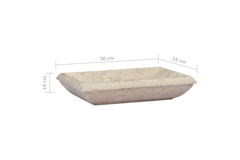 Vask 50x35x10 cm marmor kremhvit - Krem - Hus & oppussing - Kjøkken & bad - Baderom - Servant og håndvask - Enkel vask