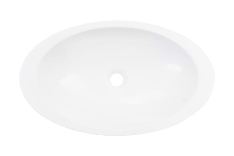 Vask 59,3x35,1x10,7 cm mineralstøpt/marmorstøpt hvit - Enkel vask