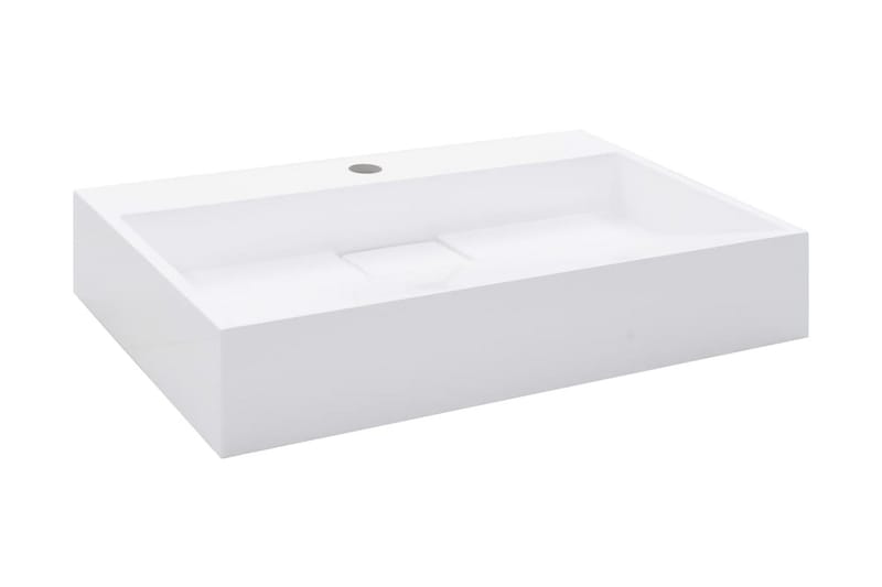Vask 60x38x11 cm mineralstøpt/marmorstøpt hvit - Hus & oppussing - Kjøkken & bad - Baderom - Servant og håndvask - Enkel vask