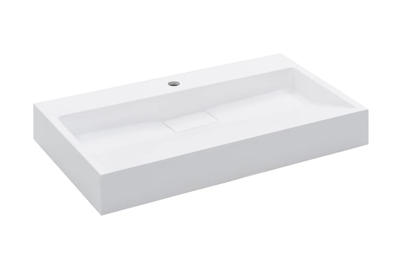 Vask 80x46x11 cm mineralstøpt/marmorstøpt hvit - Hus & oppussing - Kjøkken & bad - Baderom - Servant og håndvask - Enkel vask