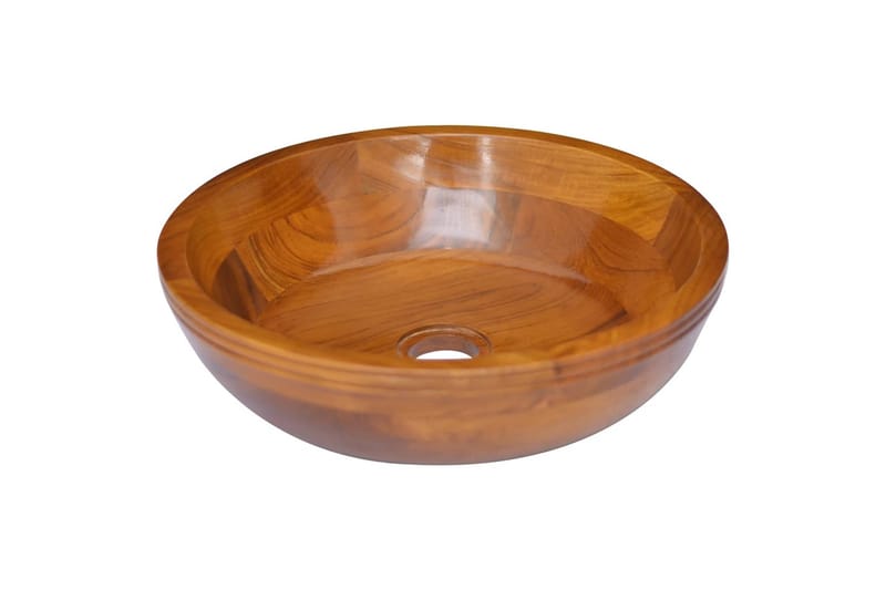 Vask heltre teak Î¦40x10 cm - Brun - Hus & oppussing - Kjøkken & bad - Baderom - Servant og håndvask - Enkel vask