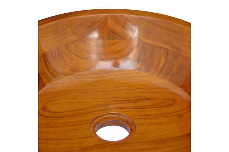 Vask heltre teak Î¦40x10 cm - Brun - Hus & oppussing - Kjøkken & bad - Baderom - Servant og håndvask - Enkel vask