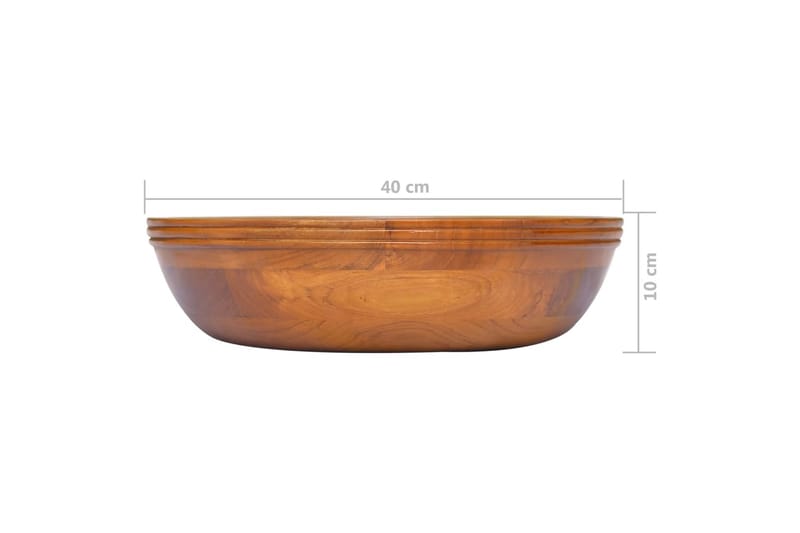 Vask heltre teak Î¦40x10 cm - Brun - Hus & oppussing - Kjøkken & bad - Baderom - Servant og håndvask - Enkel vask