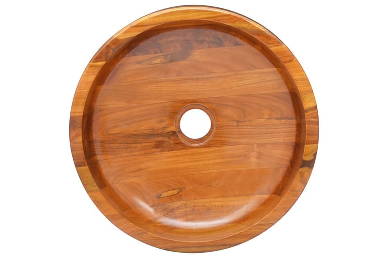 Vask heltre teak Î¦40x10 cm - Brun - Hus & oppussing - Kjøkken & bad - Baderom - Servant og håndvask - Enkel vask