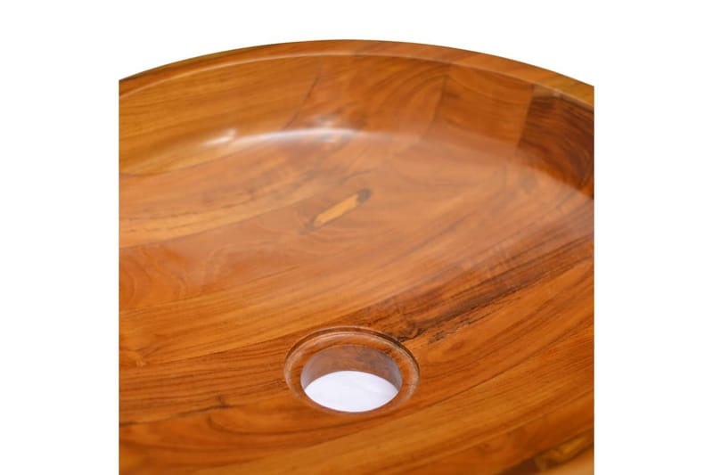 Vask heltre teak Î¦40x10 cm - Brun - Hus & oppussing - Kjøkken & bad - Baderom - Servant og håndvask - Enkel vask