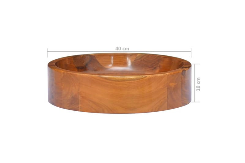 Vask heltre teak Î¦40x10 cm - Brun - Hus & oppussing - Kjøkken & bad - Baderom - Servant og håndvask - Enkel vask