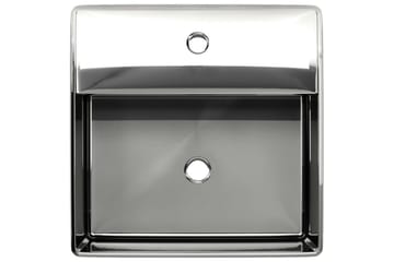 Vask med kranhull 38x30x11,5 cm keramikk sølv - Hus & oppussing - Kjøkken & bad - Baderom - Servant og håndvask - Enkel vask