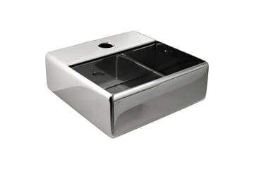 Vask med kranhull 38x30x11,5 cm keramikk sølv - Hus & oppussing - Kjøkken & bad - Baderom - Servant og håndvask - Enkel vask