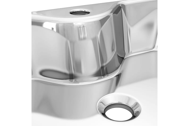 Vask med kranhull 48x37x13,5 cm keramikk sølv - Enkel vask