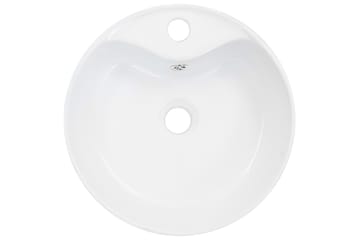 Vask med overløpsfunksjon 36x13 cm keramikk hvit - Hus & oppussing - Kjøkken & bad - Baderom - Servant og håndvask - Enkel vask