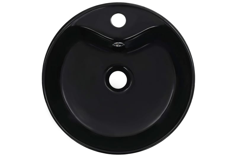 Vask med overløpsfunksjon 36x13 cm keramikk svart - Hus & oppussing - Kjøkken & bad - Baderom - Servant og håndvask - Enkel vask