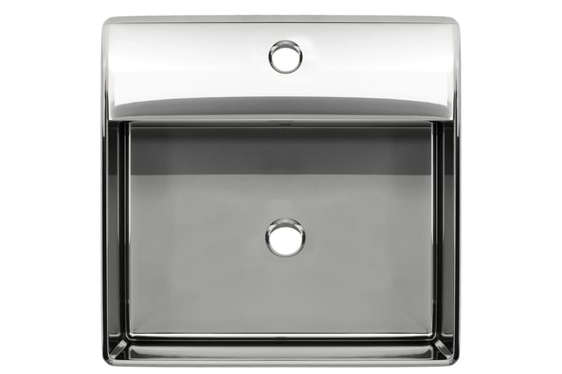 Vask med overløpsfunksjon 41x41x15 cm keramikk sølv - Hus & oppussing - Kjøkken & bad - Baderom - Servant og håndvask - Enkel vask