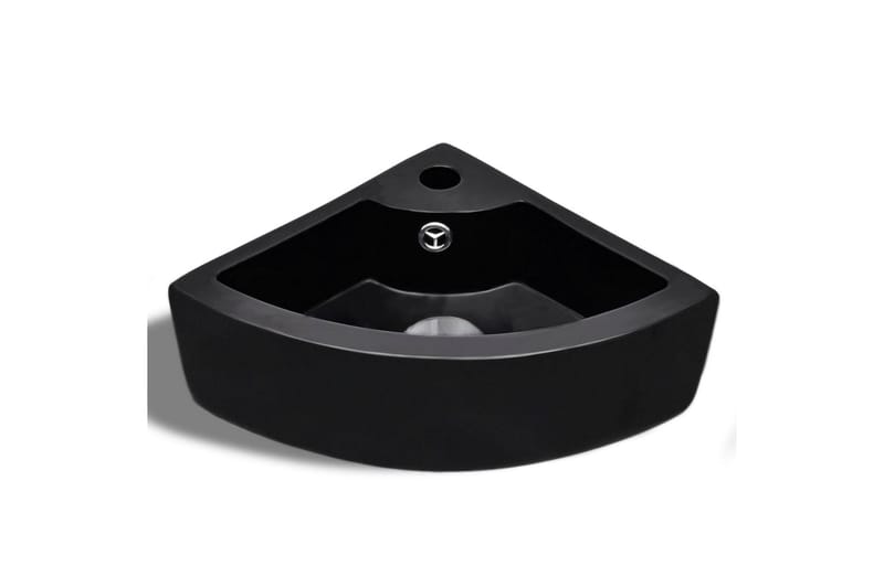 Vask med overløpsfunksjon 45x32x12,5 cm svart - Hus & oppussing - Kjøkken & bad - Baderom - Servant og håndvask - Enkel vask