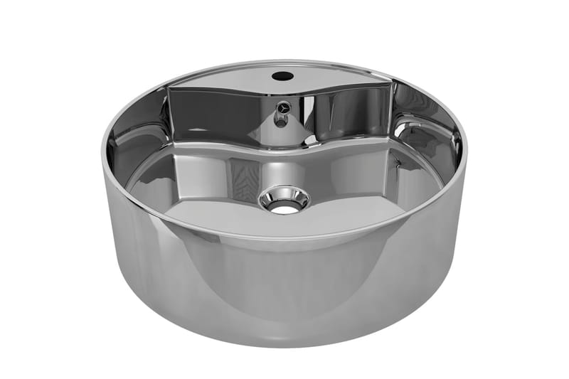 Vask med overløpsfunksjon 46,5x15,5 cm keramikk sølv - Hus & oppussing - Kjøkken & bad - Baderom - Servant og håndvask - Enkel vask