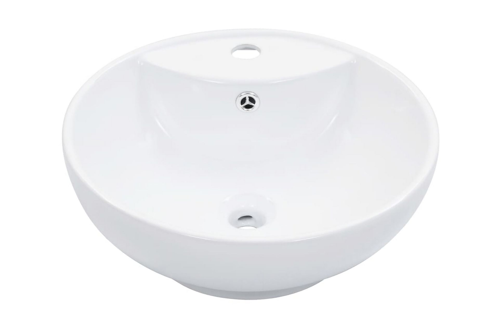 Vask med overløpsfunksjon 46,5x18 cm keramikk hvit - Hus & oppussing - Kjøkken & bad - Baderom - Servant og håndvask - Enkel vask