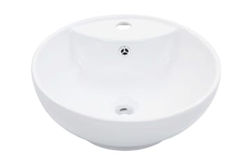 Vask med overløpsfunksjon 46,5x18 cm keramikk hvit - Hus & oppussing - Kjøkken & bad - Baderom - Servant og håndvask - Enkel vask