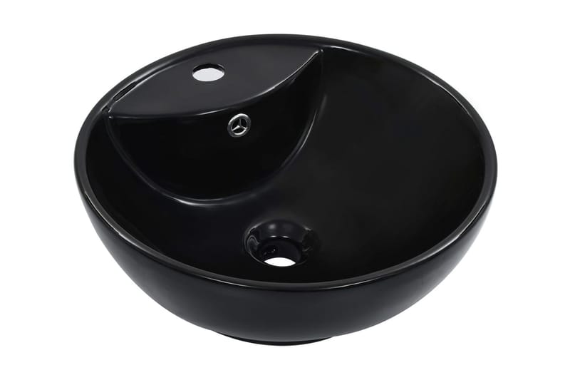 Vask med overløpsfunksjon 46,5x18 cm keramikk svart - Hus & oppussing - Kjøkken & bad - Baderom - Servant og håndvask - Enkel vask