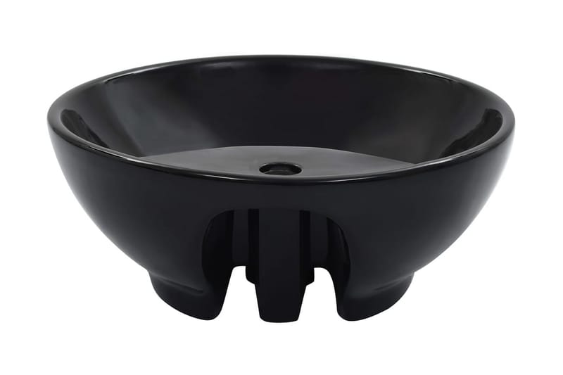 Vask med overløpsfunksjon 46,5x18 cm keramikk svart - Hus & oppussing - Kjøkken & bad - Baderom - Servant og håndvask - Enkel vask