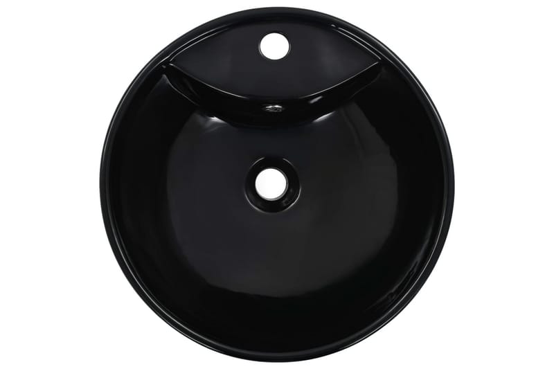 Vask med overløpsfunksjon 46,5x18 cm keramikk svart - Hus & oppussing - Kjøkken & bad - Baderom - Servant og håndvask - Enkel vask