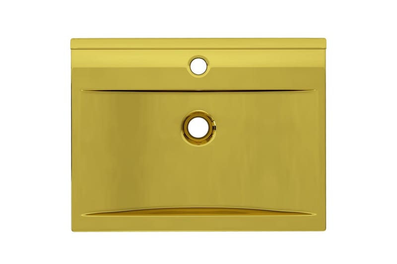 Vask med overløpsfunksjon 60x46x16 cm keramisk gull - Hus & oppussing - Kjøkken & bad - Baderom - Servant og håndvask - Enkel vask