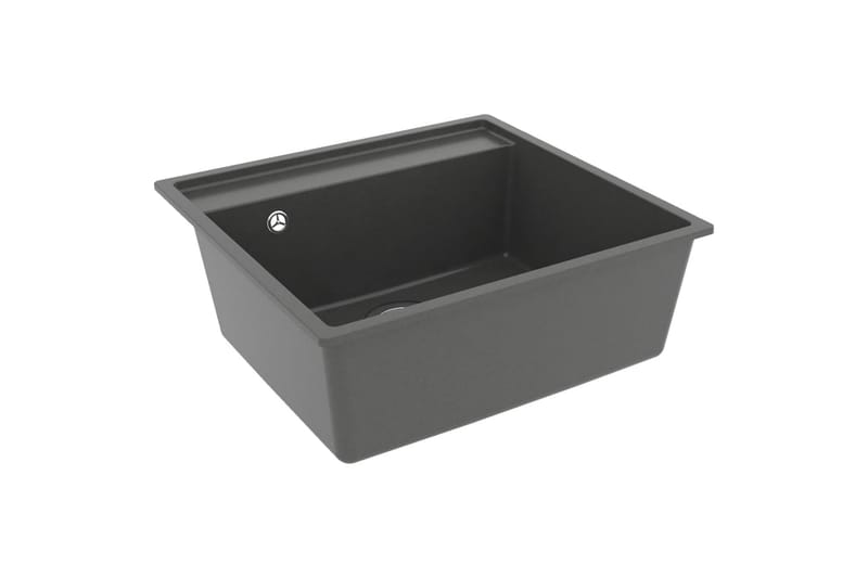 Vask med overløpshull grå granitt - Grå - Enkel vask