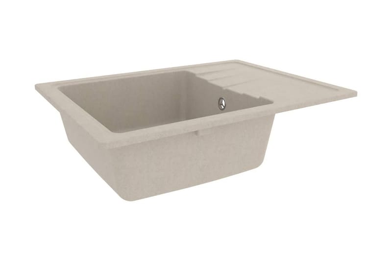 Vask med overløpshull oval beige granitt - Beige - Hus & oppussing - Kjøkken & bad - Baderom - Servant og håndvask - Enkel vask