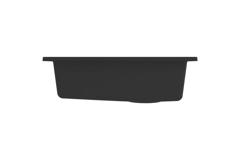 Vask med overløpshull svart granitt - Svart - Enkel vask
