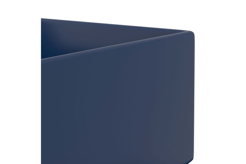 Vegghengt badeservant med overløp keramisk mørkeblå - Enkel vask
