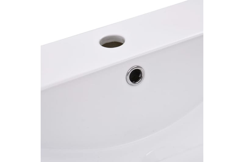 Innebygd vask 91x39,5x18,5 cm keramisk hvit - Hvit - Enkel vask