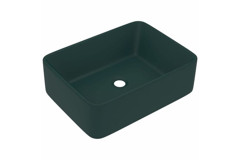 Luksuriøs servant matt mørkegrønn 41x30x12 cm keramisk - grønn - Enkel vask