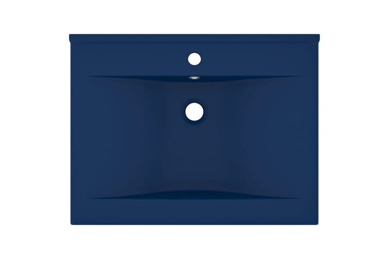 Luksuriøs servant med kranhull matt mørkeblå 60x46 cm - Blå - Enkel vask