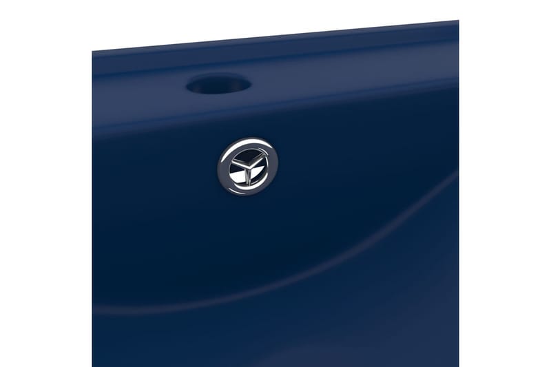 Luksuriøs servant med kranhull matt mørkeblå 60x46 cm - Blå - Enkel vask