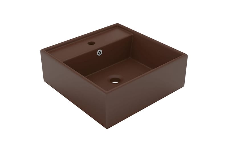 Luksuriøs servant overløp firkantet mørkebrun 41x41 cm - Brun - Enkel vask