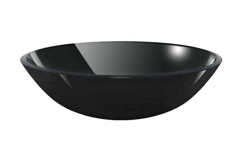Servant herdet glass 42 cm svart - Enkel vask