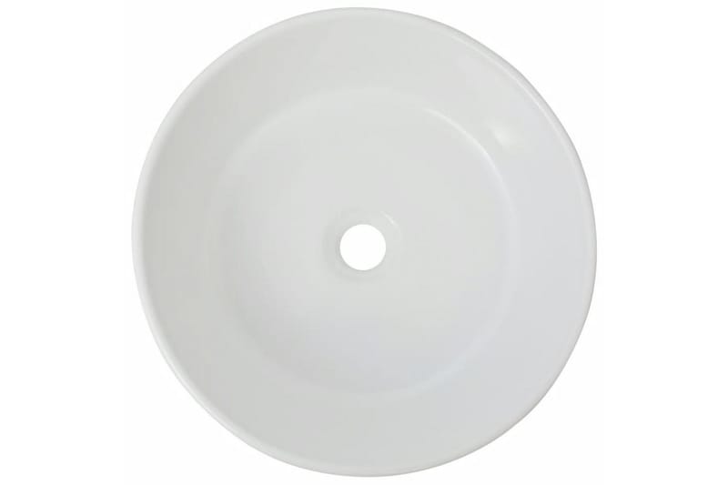 Servant rund keramisk hvit 40x15 cm - Enkel vask